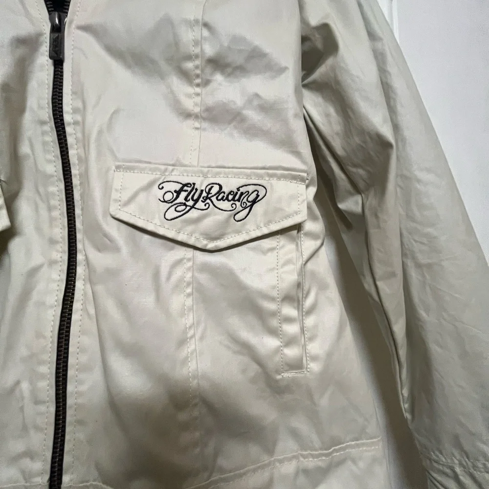 Fly Racing Cream Zip Front Jacket - Picture 4 of 5